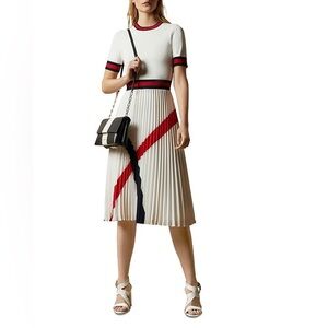 Ted Baker Fynlie Knitted Pleated-Skirt Dress